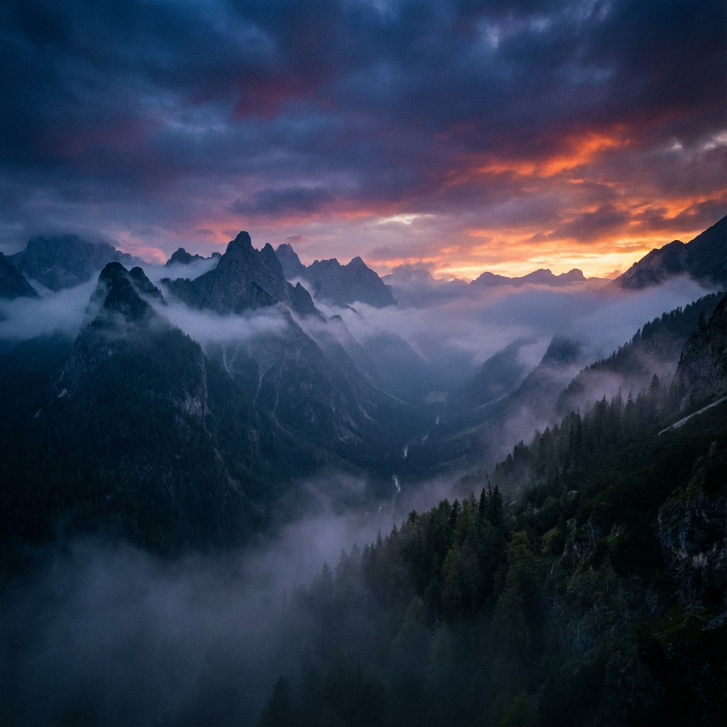 雄大な山岳パノラマ風景