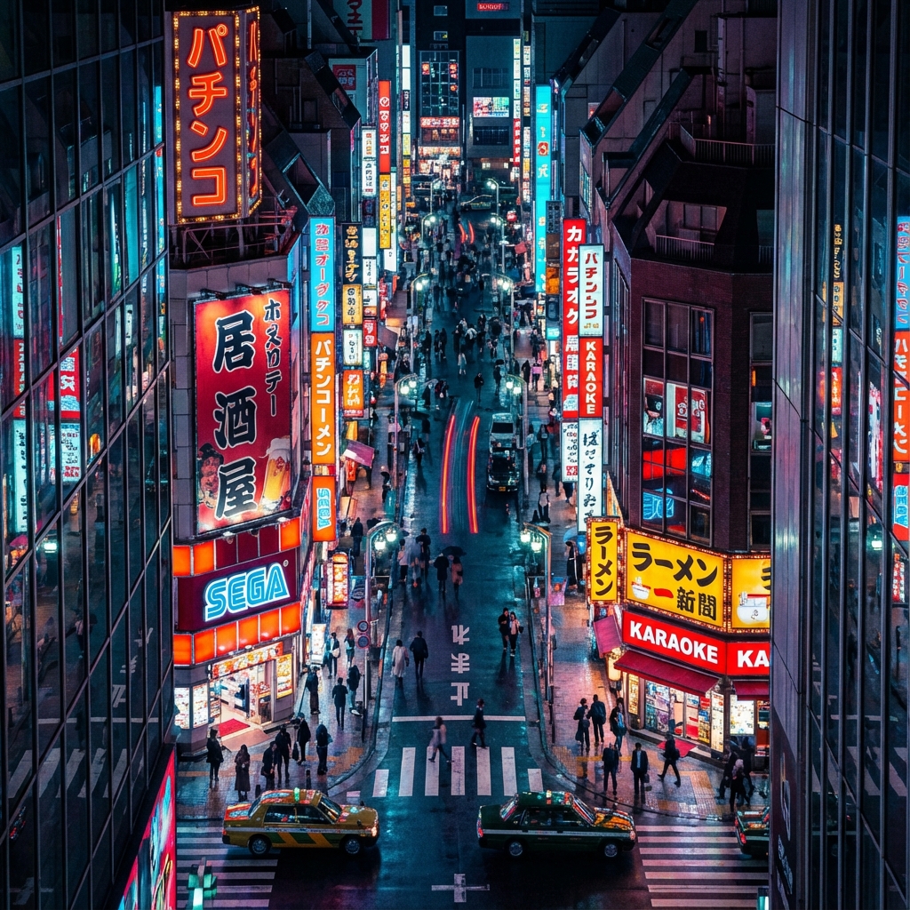 東京の夜景（縦構図）